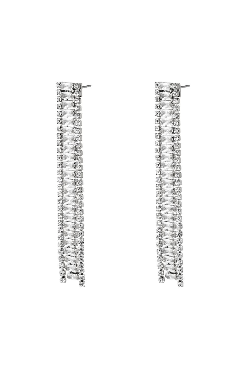 Boucles D'oreilles En Acier Inoxydable Shimmer Argenté