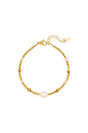 Bracelet Avec Perles Et Perles Couleur Or Acier Inoxydable h5