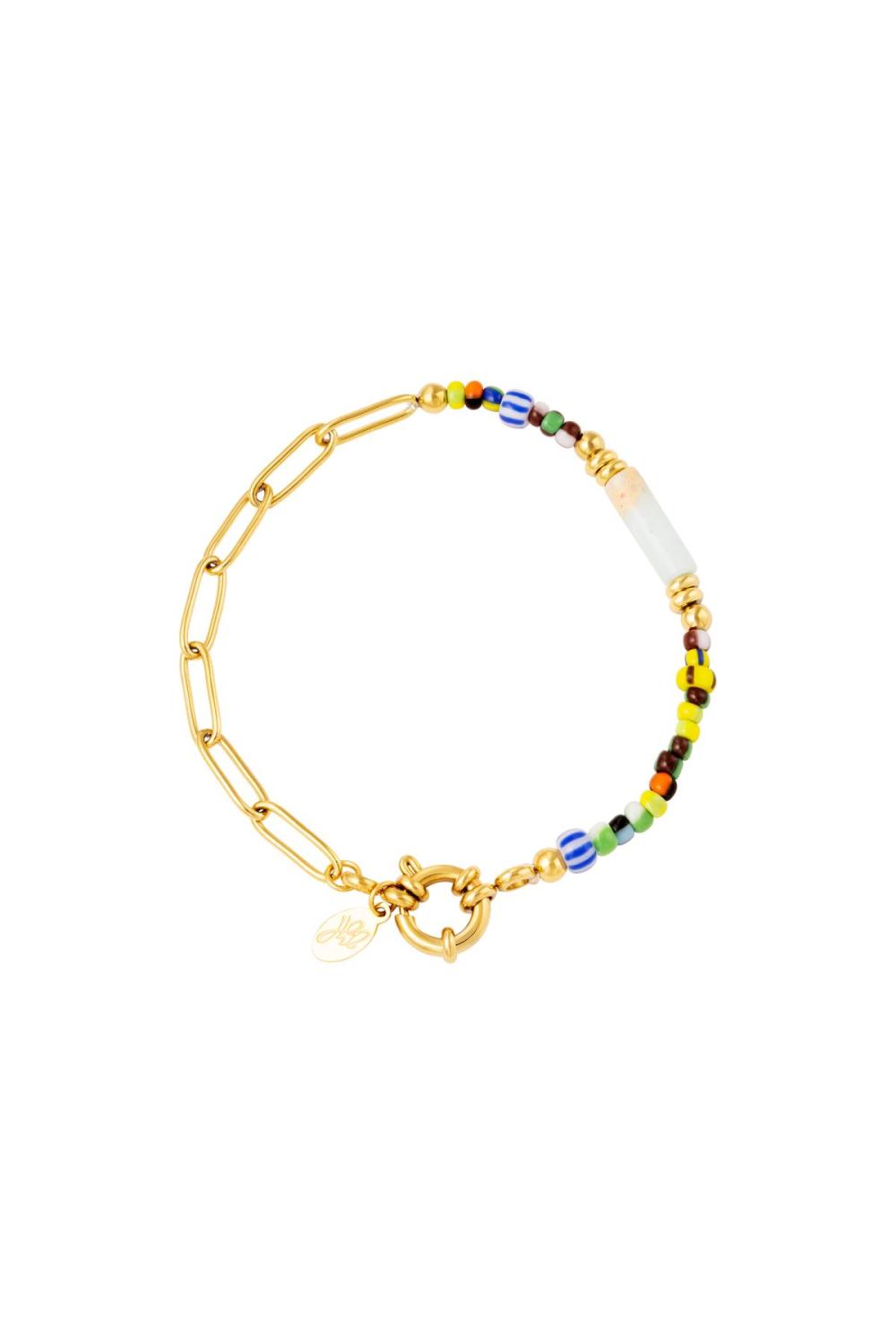 Bracelet Perlé Couleur Or Glass 