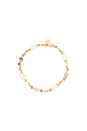 Bracelet Perlé En Acier Inoxydable Couleur Or h5 