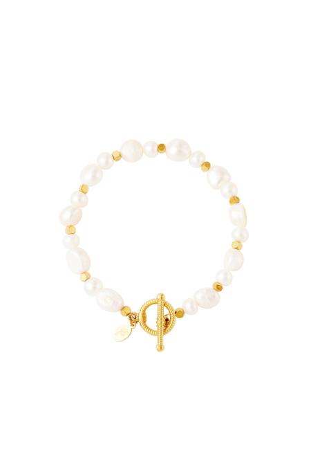 perles de bracelet en acier inoxydable couleur or
