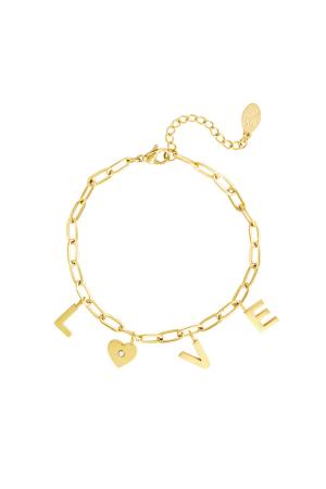 Bracelet Coeur D'amour Couleur Or Acier Inoxydable h5