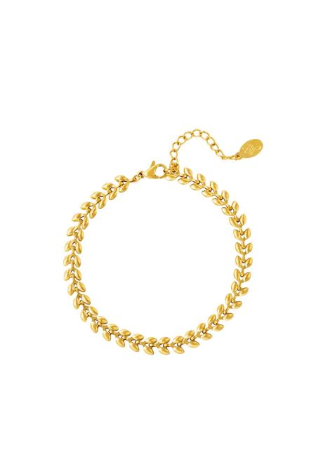 Feuilles de bracelet Couleur or Acier inoxydable