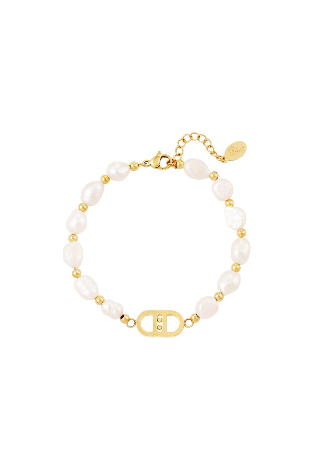 Good Life Bracelet Perles Couleur Or Acier Inoxydable 