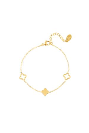Bracelet Trèfles Couleur Or Acier Inoxydable h5 
