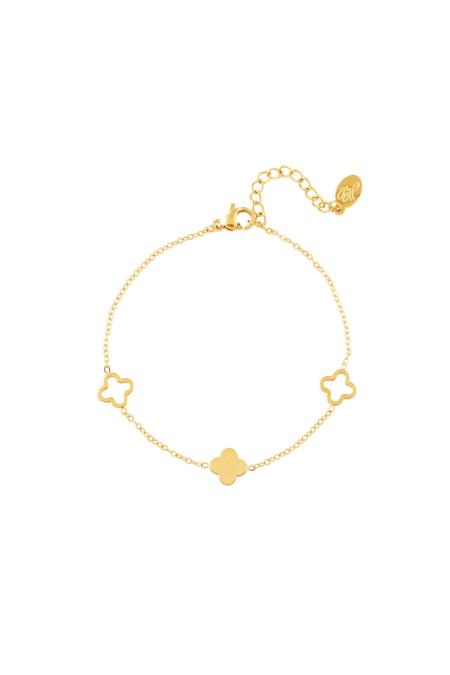 Bracelet trèfles Couleur or Acier inoxydable