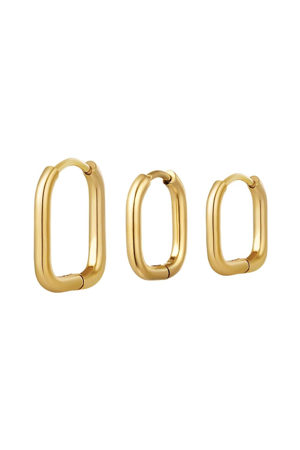 Ensemble De Boucles D'oreilles 3 Tailles Différentes Acier Inoxydable 