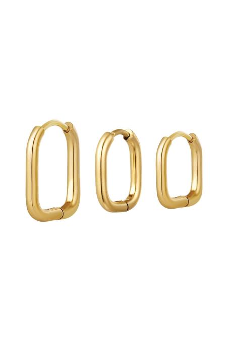 Ensemble de boucles d'oreilles 3 tailles différentes Acier inoxydable