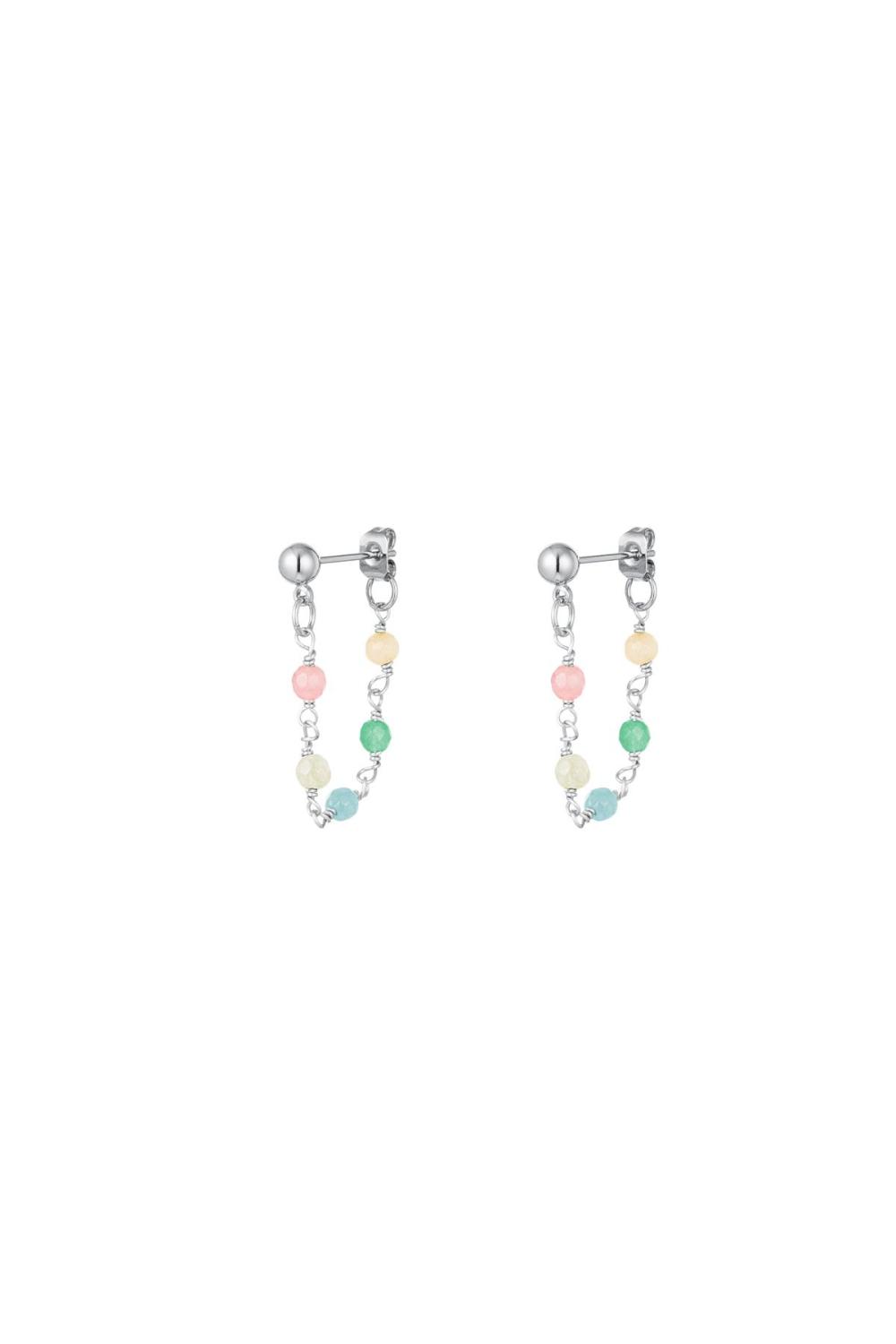 Boucles D'oreilles Chaîne Colorées - Collection #Summergirls Argenté Cuivré 