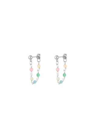 Boucles D'oreilles Chaîne Colorées - Collection #Summergirls Argenté Cuivré h5 