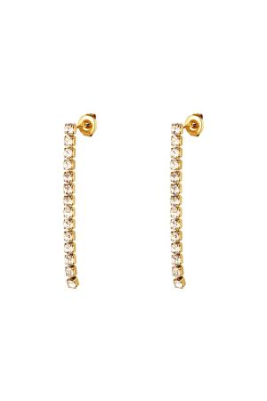 Boucles D'oreilles Chandelier Avec Strass Couleur Or Blanc Acier Inoxydable h5