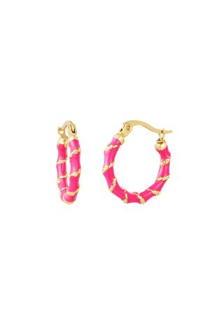 Boucles D'oreilles En Acier Inoxydable Avec Détail Enveloppant Doré Rosé h5 
