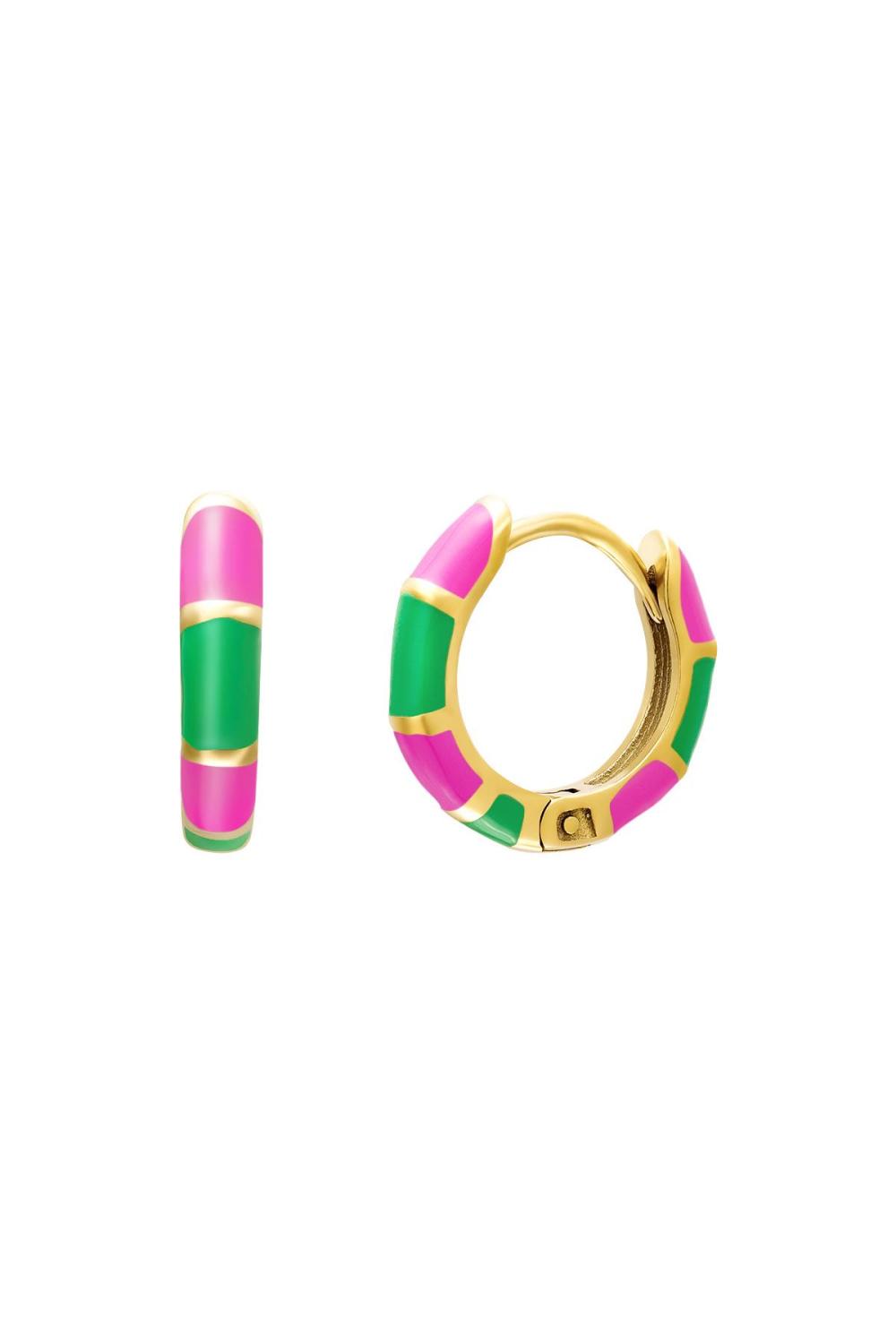Blocage Des Couleurs Des Boucles D'oreilles En Acier Inoxydable Rosé 