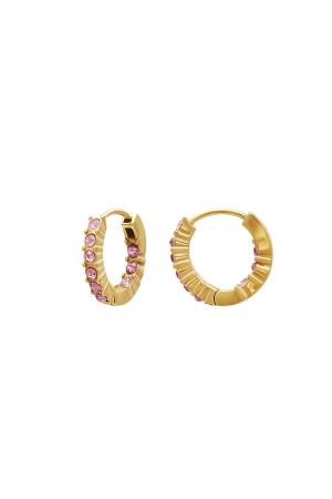 Boucles D'oreilles Pierres Zircon Rosé Acier Inoxydable h5