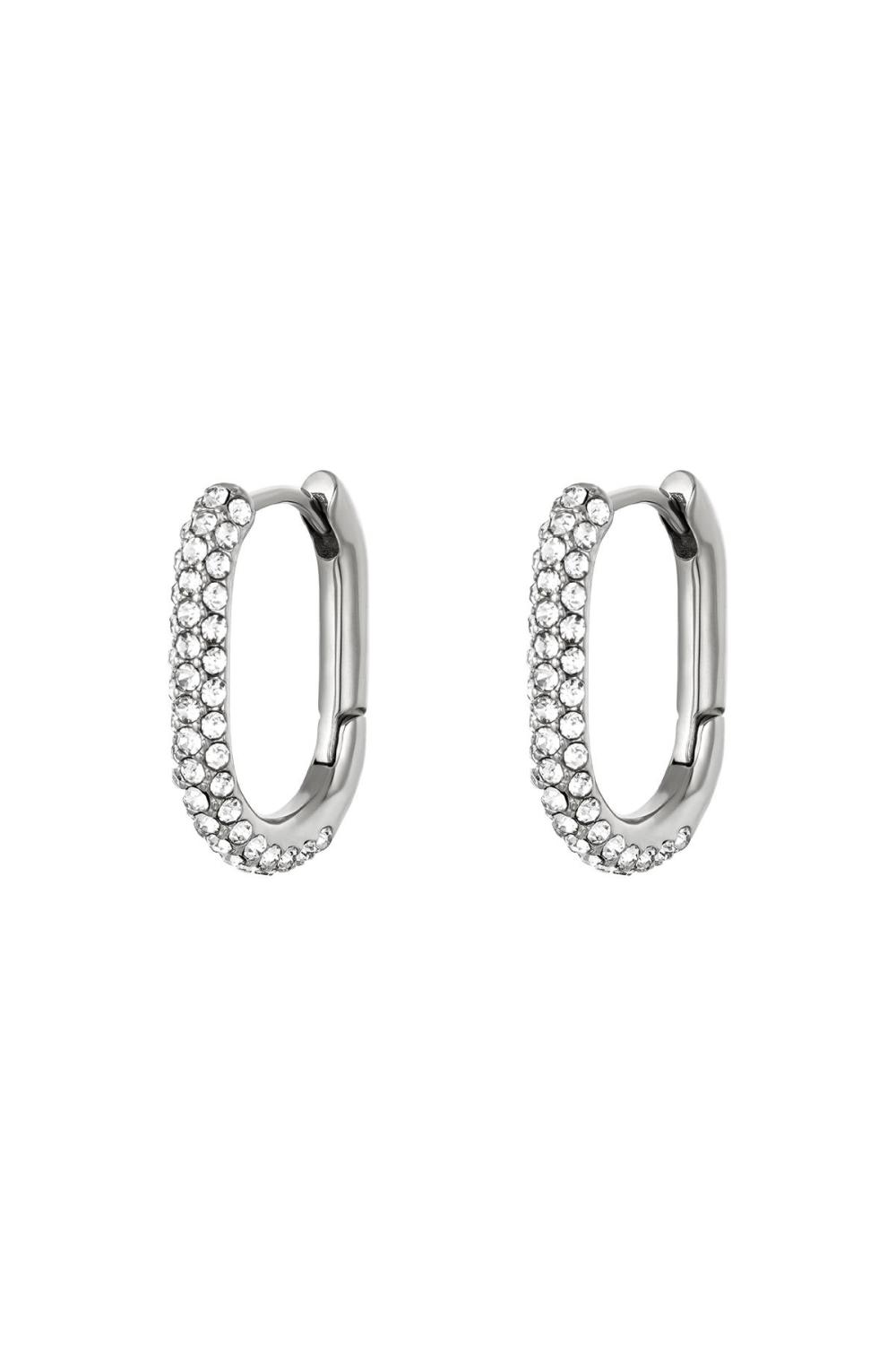 Boucles D'oreilles Zircone Argenté Acier Inoxydable
