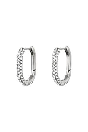 Boucles D'oreilles Zircone Argenté Acier Inoxydable h5