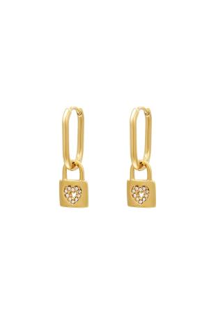 Boucles D'oreilles Cadenas Coeur Acier Inoxydable h5 