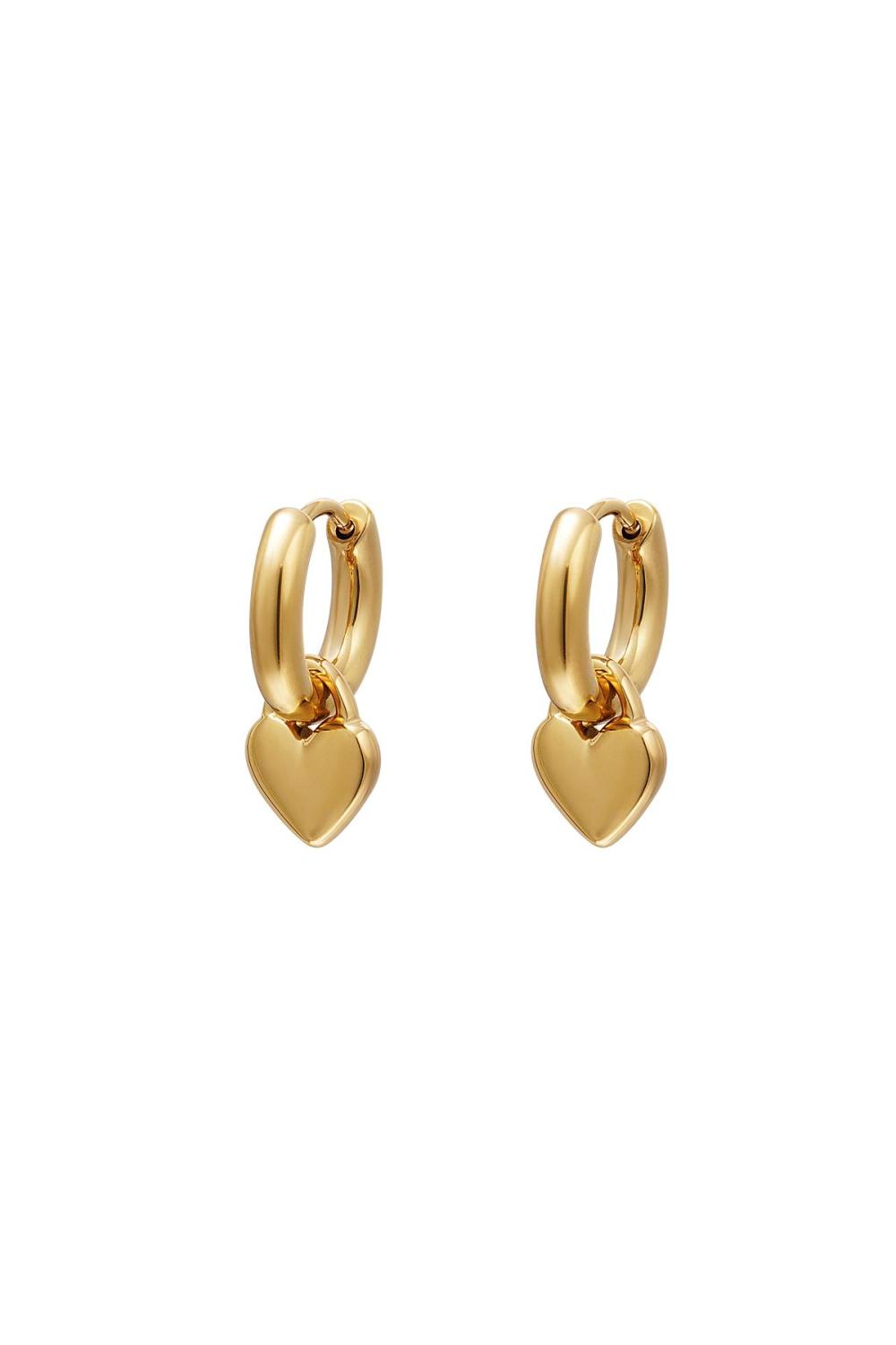 Boucles D'oreilles Coeur Acier Inoxydable 
