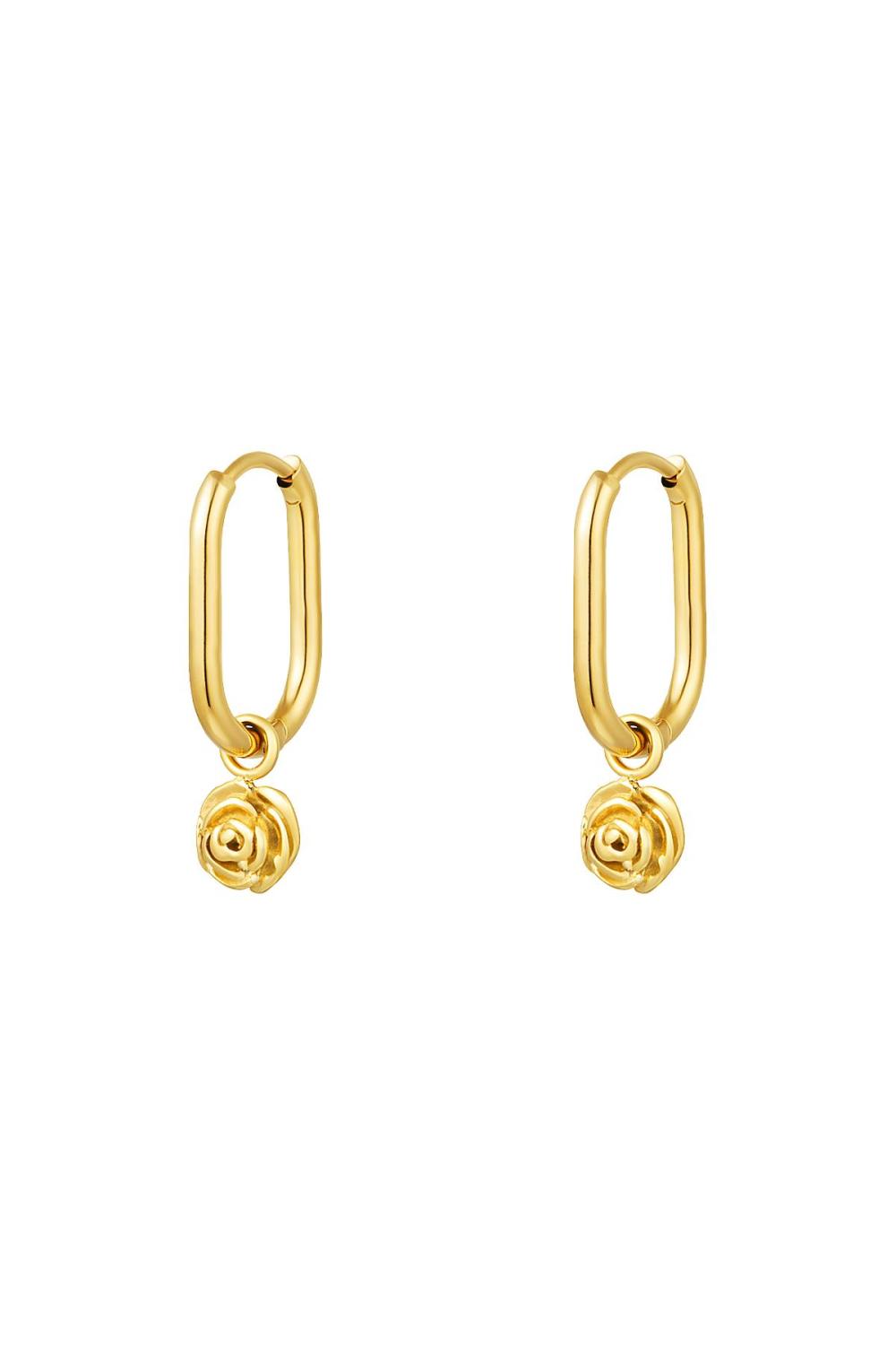 Boucles D'oreilles Roses Acier Inoxydable