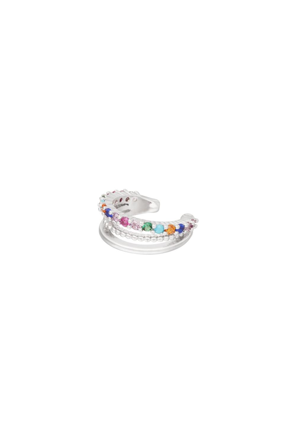 Boucle D'oreille Avec Des Pierres De Zircon Colorées Argenté Cuivré