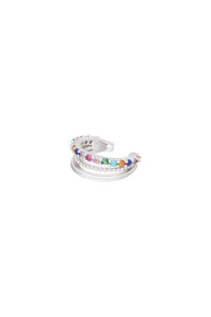 Boucle D'oreille Avec Des Pierres De Zircon Colorées Argenté Cuivré h5