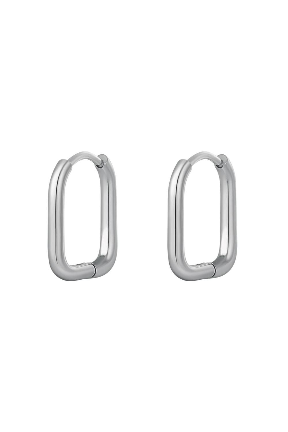Boucles D'oreilles Classiques - Grandes Argenté Acier Inoxydable 