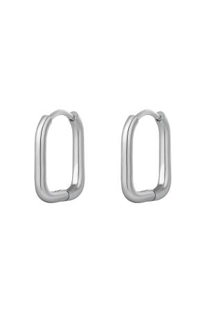 Boucles D'oreilles Classiques - Grandes Argenté Acier Inoxydable h5 