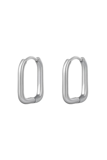 Boucles d'oreilles classiques - grandes Argenté Acier inoxydable
