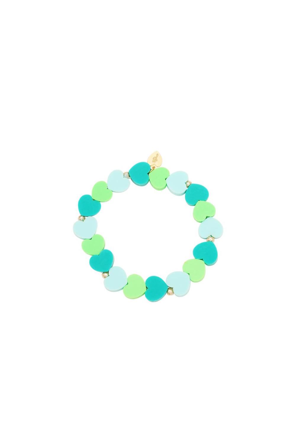 Kids - Bracelet Cœurs D'été - Collection Mère-Fille Vert Polymer Clay 