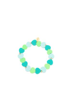Kids - Bracelet Cœurs D'été - Collection Mère-Fille Vert Polymer Clay h5 
