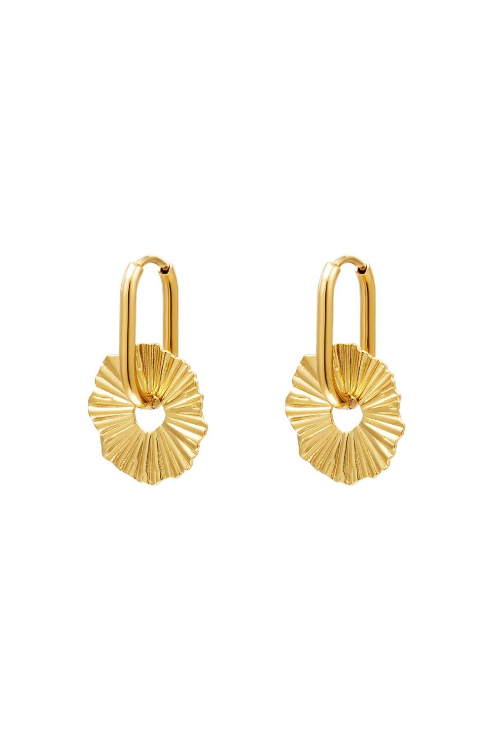 Boucles D'oreilles Fleur Abstraite Acier Inoxydable 