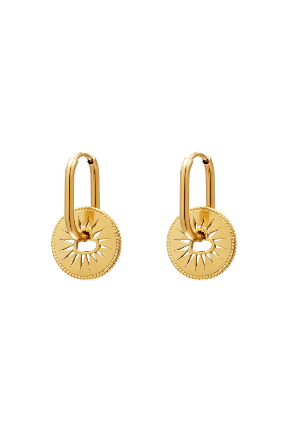 Boucles D'oreilles En Acier Inoxydable Avec Pièce De Coeur
