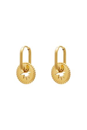 Boucles D'oreilles En Acier Inoxydable Avec Pièce Étoile h5