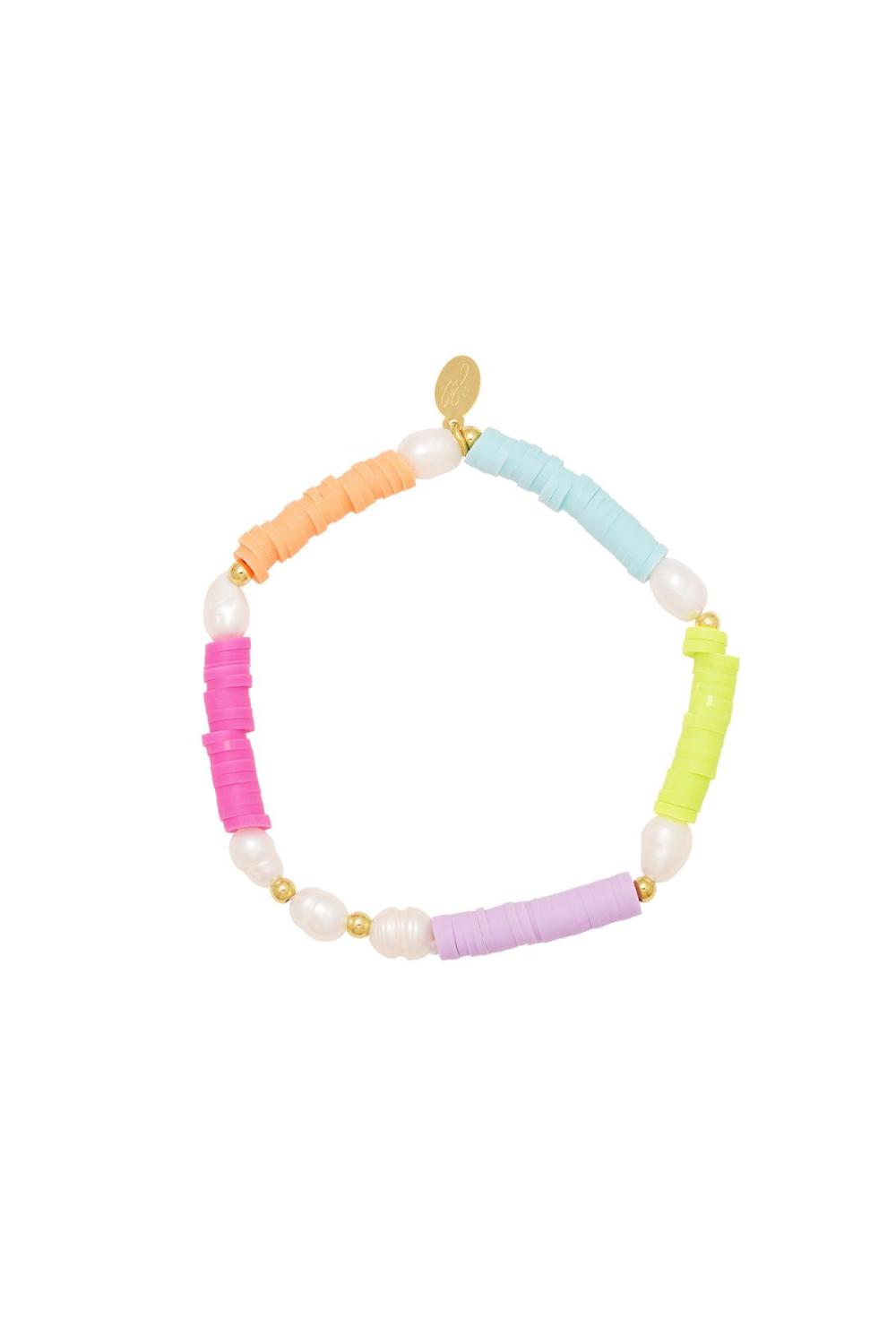 Bracelet Coloré Avec Perles Multicouleur Polymer Clay