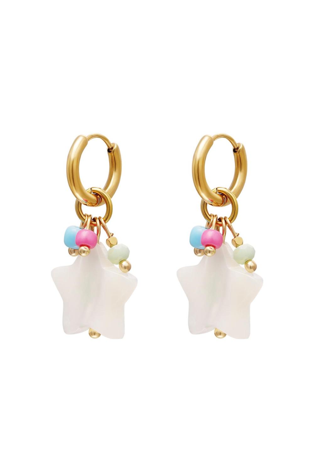 Boucles D'oreilles Étoiles Pendantes Acier Inoxydable