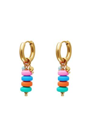 Boucles D'oreilles Perles Colorées Acier Inoxydable h5