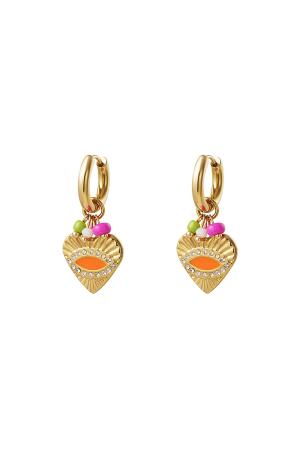 Boucles D'oreilles Coeur Pendantes Acier Inoxydable h5 