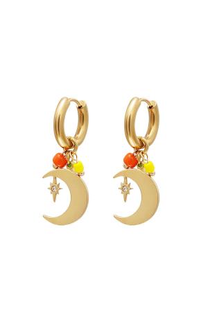 Boucles D'oreilles Pendantes Lune Acier Inoxydable h5 
