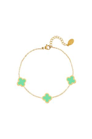 Bracelet Trois Trèfles Colorés - Rose Rosé Acier Inoxydable h5 