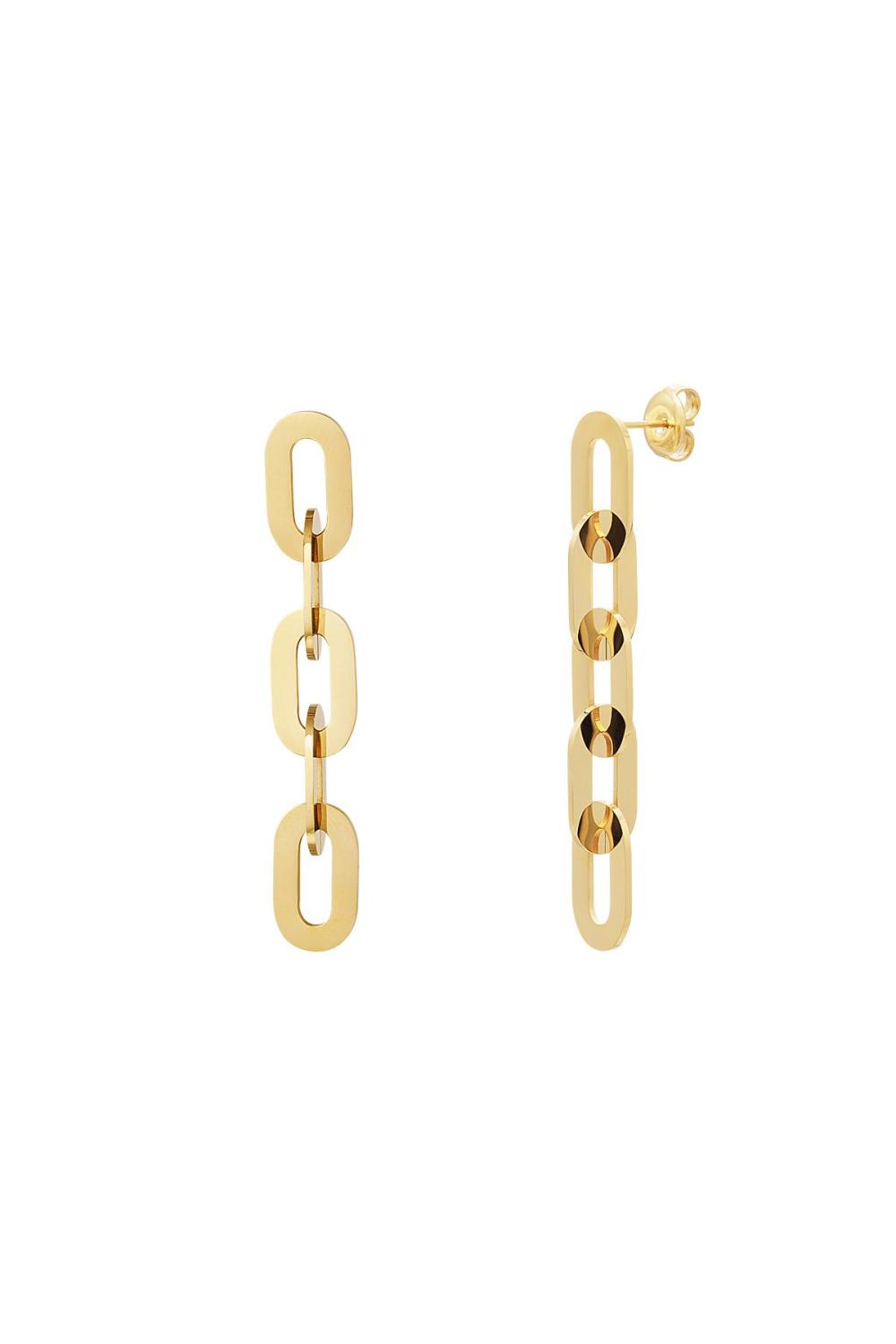 Boucles D'oreilles En Acier Inoxydable Chaîne À Maillons 