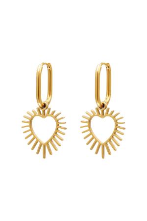 Boucles D'oreilles Acier Inoxydable Coeur Rayonnant h5