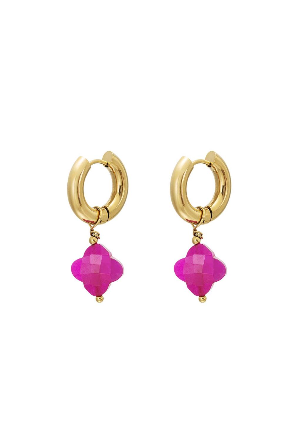Boucles D'oreilles Trèfle - Collection #Summergirls Rosé Acier Inoxydable