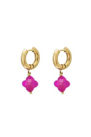 Boucles D'oreilles Trèfle - Collection #Summergirls Rosé Acier Inoxydable h5