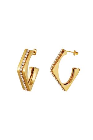 Boucles D'oreilles Zircons Diamants Acier Inoxydable h5 