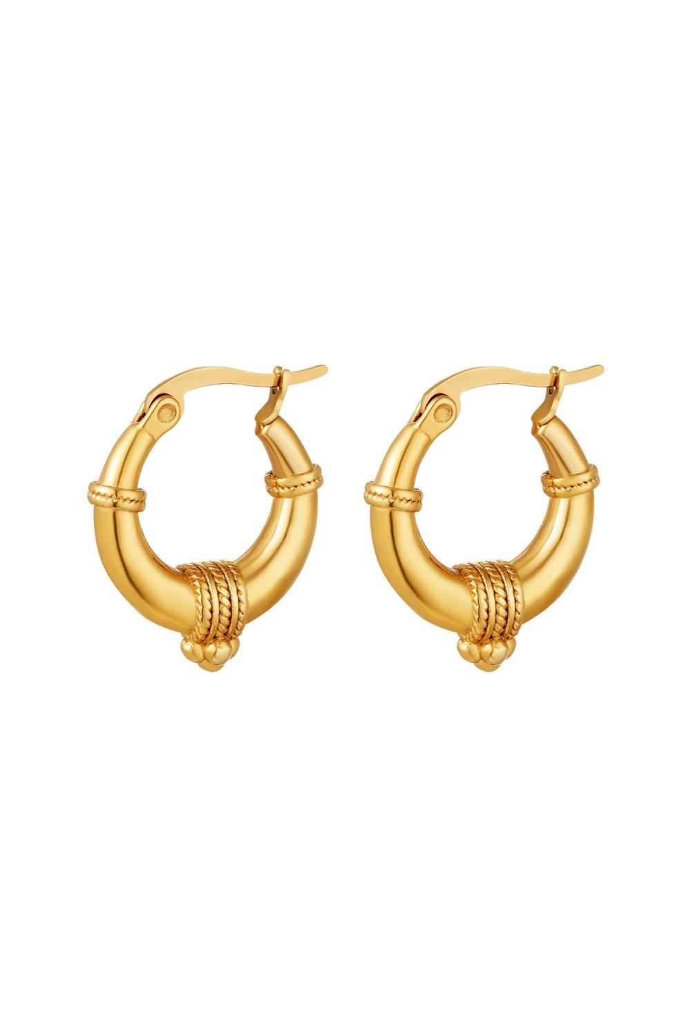 Boucles D'oreilles En Acier Inoxydable Avec Détail De Corde - Petit