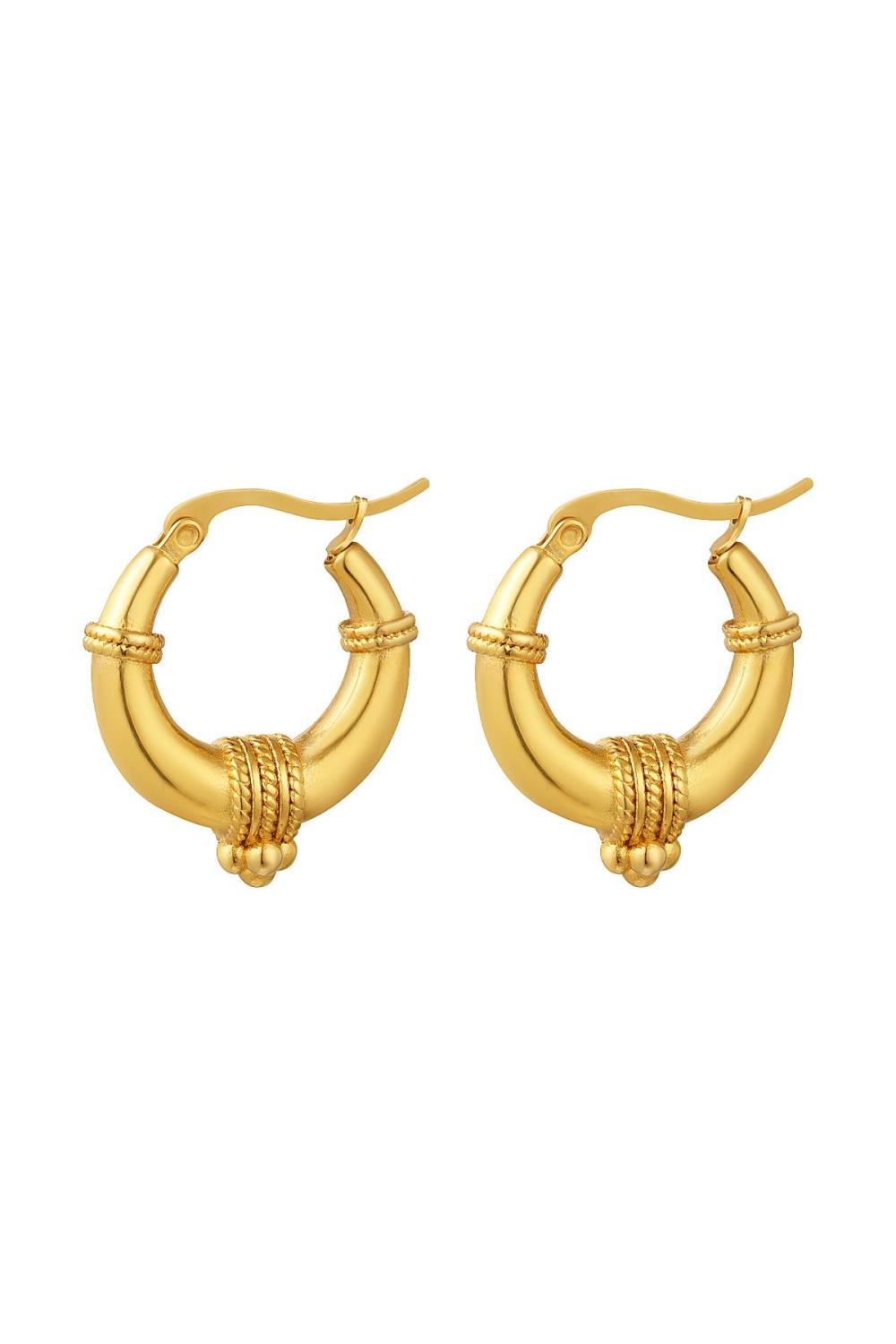 Boucles D'oreilles En Acier Inoxydable Avec Détail De Corde - Grand 