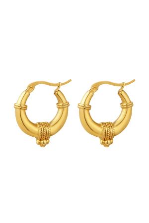 Boucles D'oreilles En Acier Inoxydable Avec Détail De Corde - Grand h5 