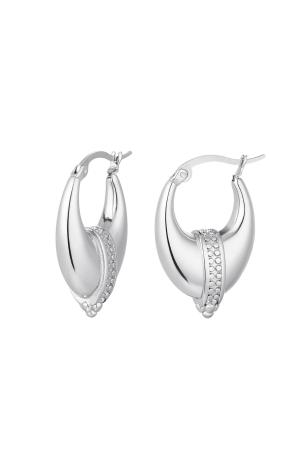 Boucles D'oreilles Avec Détail Au Milieu Argenté Acier Inoxydable h5 