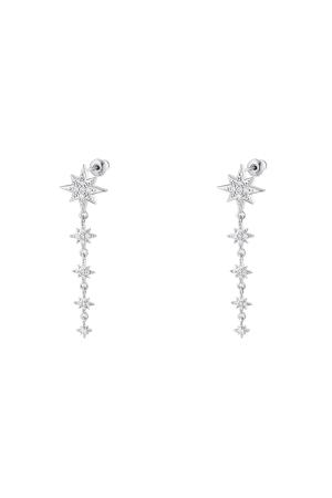 Boucles D'oreilles Cinq Étoiles - Boucles D'oreilles Scintillantes Argenté Cuivré h5