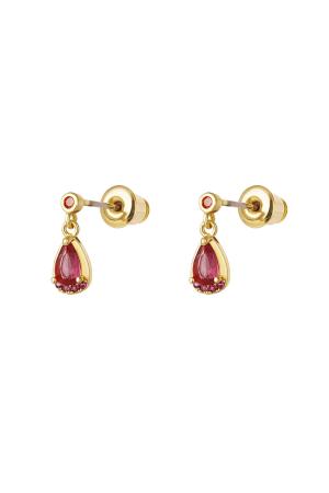 Boucles D'oreilles Pendantes - Collection Sparkle Fuchsia Cuivré h5 